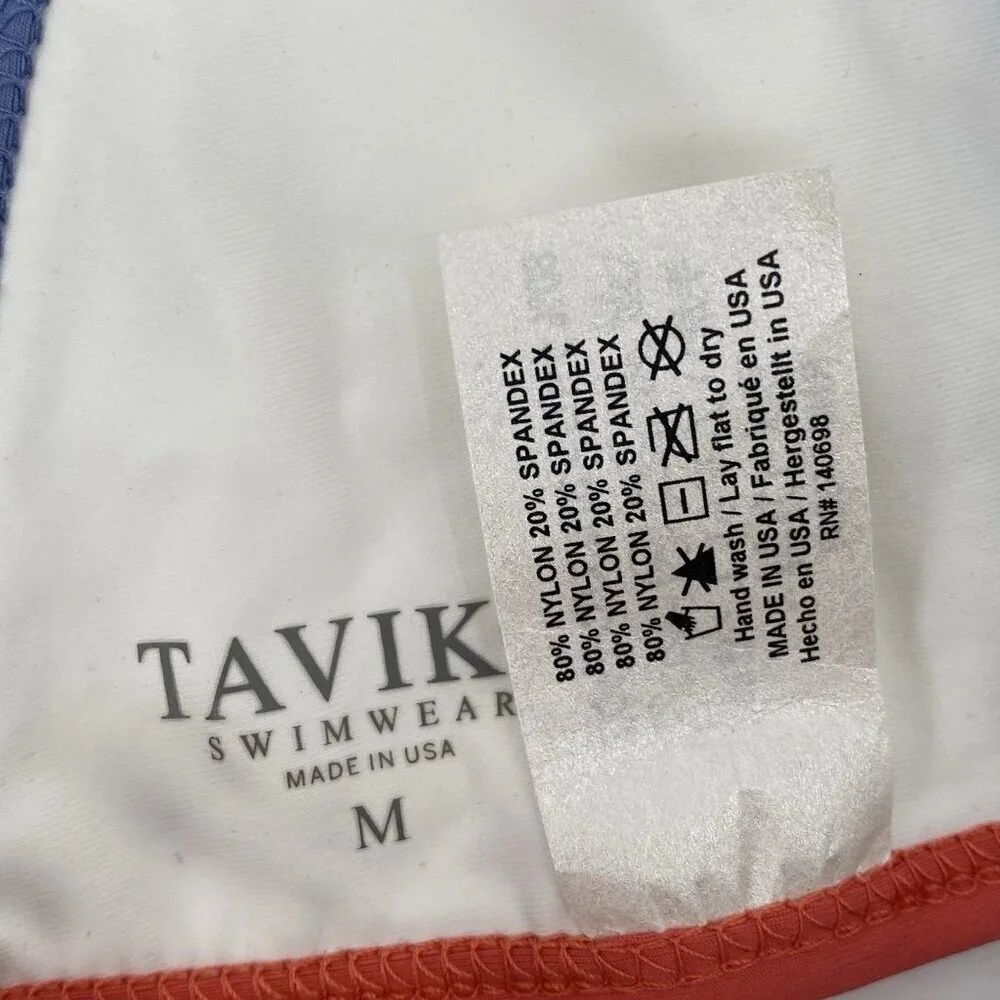 Tavik Size M Jett Triangle White Color Block Bikini TopSwimwear NWT